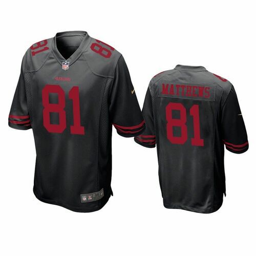 Men San Francisco 49ers #81 Jordan Matthews Nike Black Game Player NFL Jersey
